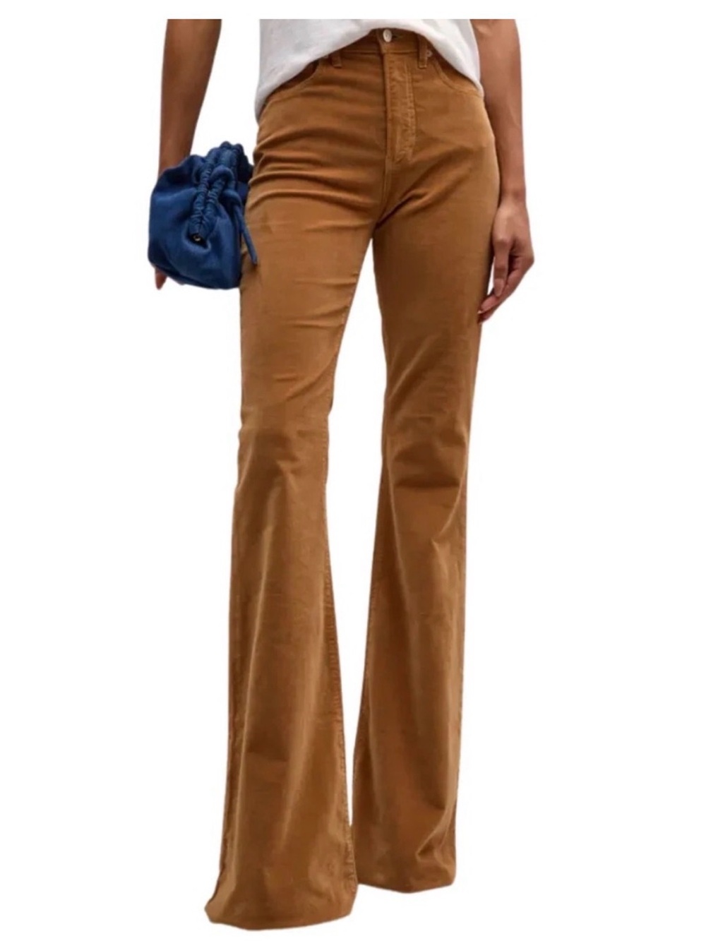 Veronica Beard Sheridan Exaggerated Flare Corduroy Pants Camel Sz 27 Bell Bottom